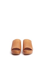 Front View -Click To Enlarge Block heel leather mules