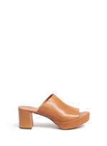 Main View -Click To Enlarge Block heel leather mules
