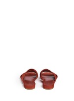 Back View -Click To Enlarge Cross vamp suede flat sandals