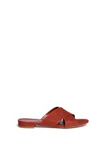 Main View -Click To Enlarge Cross vamp suede flat sandals
