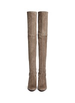 tan suede thigh high boots