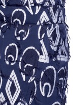 Detail View -Click To Enlarge Geometric frayed jacquard dropped crotch pants