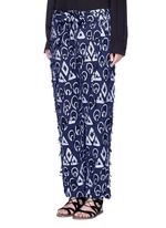 Front View -Click To Enlarge Geometric frayed jacquard dropped crotch pants
