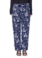 Main View -Click To Enlarge Geometric frayed jacquard dropped crotch pants