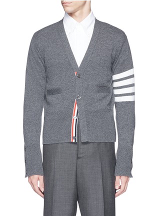 Main View - Click To Enlarge Main View - Click To Enlarge - Thom Browne - Intarsia stripe cashmere V-neck cardigan