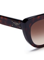 Detail View -Click To Enlarge Logo temple acetate cat eye sunglasses