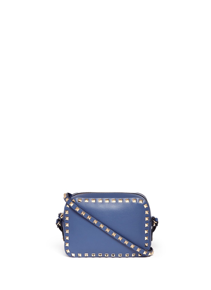 'Rockstud' leather camera bag