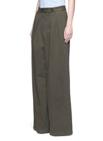 Front View -Click To Enlarge 'Pamplona' pleat brushed twill wide leg pants
