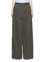 Main View -Click To Enlarge 'Pamplona' pleat brushed twill wide leg pants