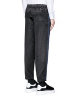 Back View -Click To Enlarge Side stripe satin cropped jogging pants