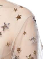 Detail View -Click To Enlarge Embellished metallic star tulle top