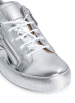 Detail View -Click To Enlarge 'May London' metallic leather slip-on sneakers