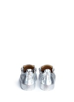 Back View -Click To Enlarge 'May London' metallic leather slip-on sneakers