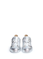 Front View -Click To Enlarge 'May London' metallic leather slip-on sneakers