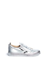 Main View -Click To Enlarge 'May London' metallic leather slip-on sneakers