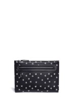 Main View -Click To Enlarge 'Pool Spider' print medium leather zip pouch