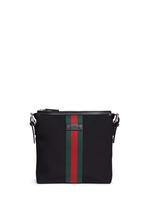 Main View -Click To Enlarge Stripe trim crossbody messenger bag