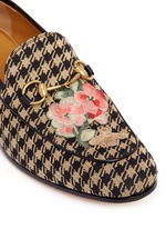 Detail View -Click To Enlarge Floral bee embroidery houndstooth moccasins