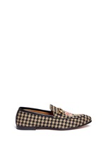 Main View -Click To Enlarge Floral bee embroidery houndstooth moccasins