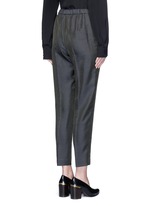 Back View -Click To Enlarge 'Palmira' metallic jacquard elastic waist pants
