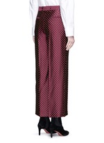 Back View -Click To Enlarge Polka dot stripe jacquard cropped satin pants