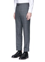 Detail View -Click To Enlarge Glen plaid hairline overcheck wool suit