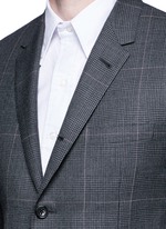 Detail View -Click To Enlarge Glen plaid hairline overcheck wool suit