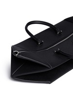 Detail View -Click To Enlarge Foldable leather carry-on satchel