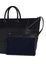 Click To Enlarge Foldable leather carry-on satchel
