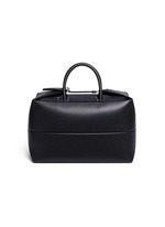 Back View -Click To Enlarge Foldable leather carry-on satchel