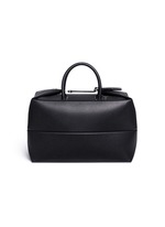 Main View -Click To Enlarge Foldable leather carry-on satchel