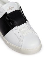Detail View -Click To Enlarge Colourblock leather stud sneakers