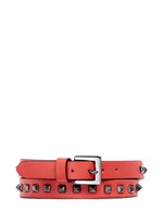 Figure View -Click To Enlarge 'Mini Rockstud' double wrap leather bracelet