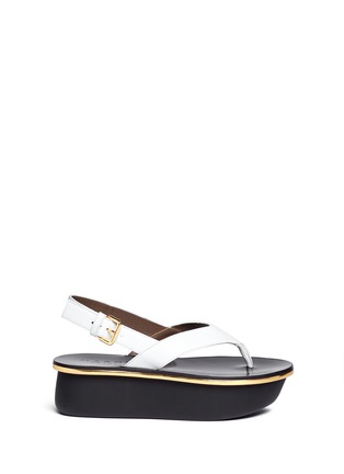 Main View - Click To Enlarge Main View - Click To Enlarge - Marni - Textured leather thong flatform sandals