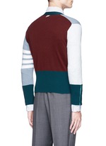 Back View -Click To Enlarge Colourblock stripe cashmere cropped cardigan