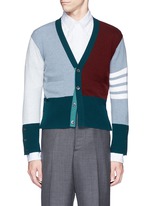 Main View -Click To Enlarge Colourblock stripe cashmere cropped cardigan