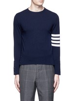 Main View -Click To Enlarge Stripe sleeve cashmere sweater