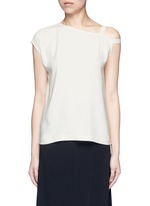 Main View -Click To Enlarge Asymmetric strap one shoulder crepe top