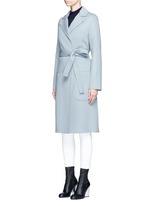 Front View -Click To Enlarge Double face wool-cashmere belted coat