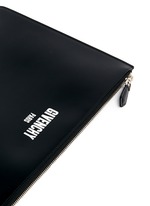 Detail View -Click To Enlarge Logo print leather zip pouch