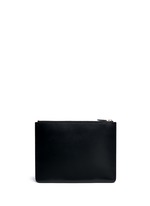 Back View -Click To Enlarge Logo print leather zip pouch