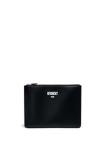 Main View -Click To Enlarge Logo print leather zip pouch
