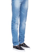 Figure View -Click To Enlarge Monkey print leather skate slip-ons