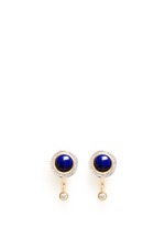 Main View -Click To Enlarge 'Gravitation' diamond pavé 18k gold lapis earrings