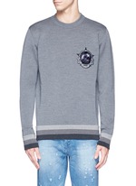 Main View -Click To Enlarge Monkey patch bonded wool sweater