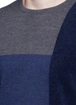 Detail View -Click To Enlarge Bouclé colourblock wool sweater