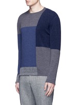 Front View -Click To Enlarge Bouclé colourblock wool sweater