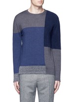 Main View -Click To Enlarge Bouclé colourblock wool sweater
