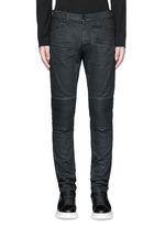 Detail View -Click To Enlarge Slim fit overdye biker jeans
