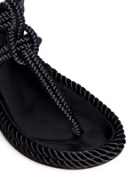 Detail View -Click To Enlarge 'Lesley' knotted rope T-strap sandals